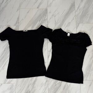 H&M Black Short Sleeve Women's Tops